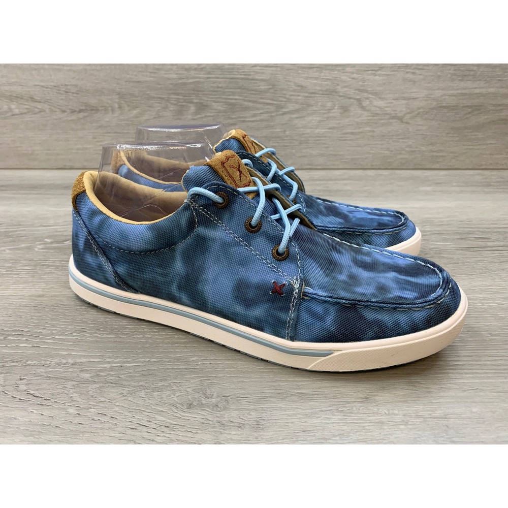 Twisted X Women's Sneakers Blue Tie Dye Canvas Moc Toe Shoes Size 9 Casual Shoes
